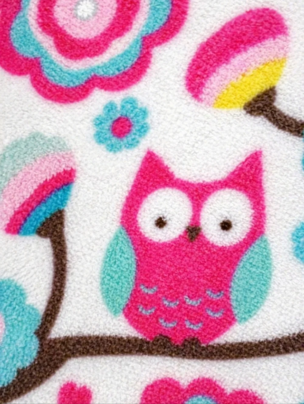 Pajama Drama Pink Owl Plush Bath Wrap Robe L Velcro Spa - Picture 4 of 5